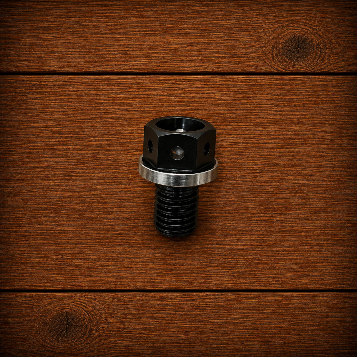 MotoBros 2014 - 27 Honda Grom Pre-Drilled Oil Drain Plug Black One Size